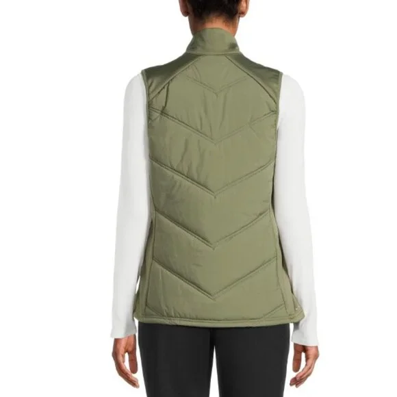 Like New Avia Olive Leaves Quilted Vest Size XL - Picture 2 of 12